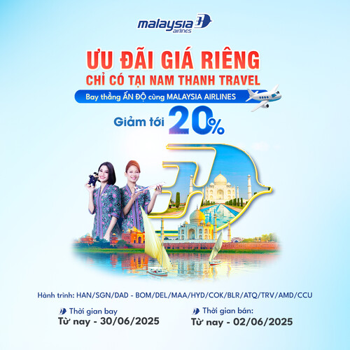 Nhận ưu đãi giá riêng bay Ấn Độ - Giảm tới 20% Nhận ưu đãi giá riêng bay Ấn Độ - Giảm tới 20%