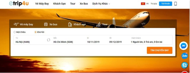 Giao diện trang chủ Vnbuy