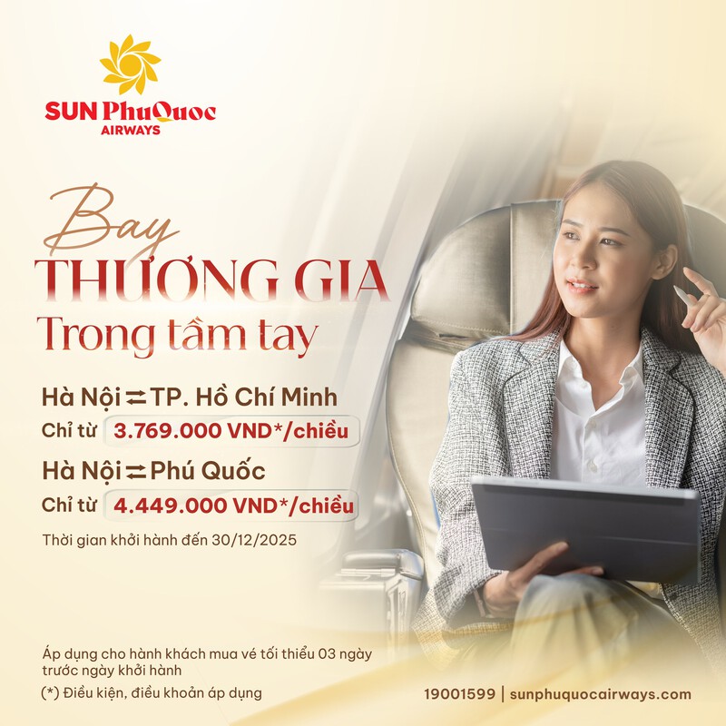 Ưu đ&atilde;i Thương gia hấp dẫn c&ugrave;ng Sun Phuquoc Airways