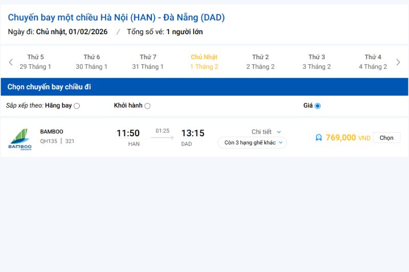 Giá vé máy bay Hà Nội Đà Nẵng Bamboo Airways Giá vé máy bay Hà Nội Đà Nẵng Bamboo Airways