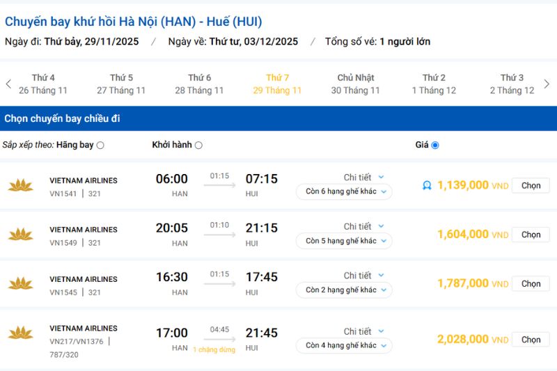 Vé máy bay Hà Nội Huế giá rẻ Vietnam Airlines Vé máy bay Hà Nội Huế giá rẻ Vietnam Airlines