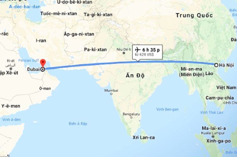 Th&ocirc;ng tin đường bay Dubai - Việt Nam