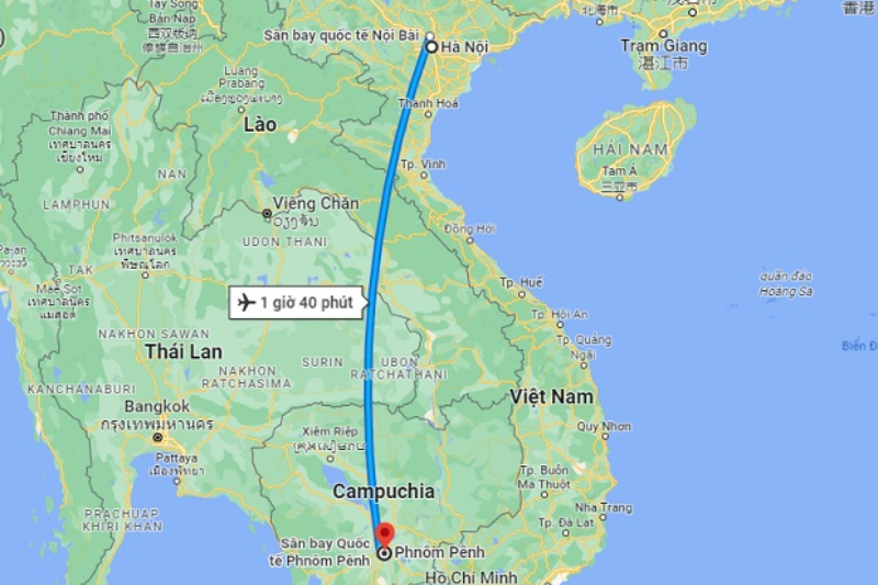 Th&ocirc;ng tin đường bay Phnom Penh - H&agrave; Nội