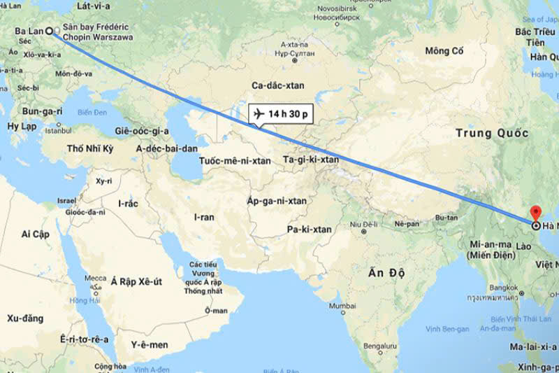 Tổng quan đường bay Ba Lan - Việt Nam Tổng quan đường bay Ba Lan - Việt Nam