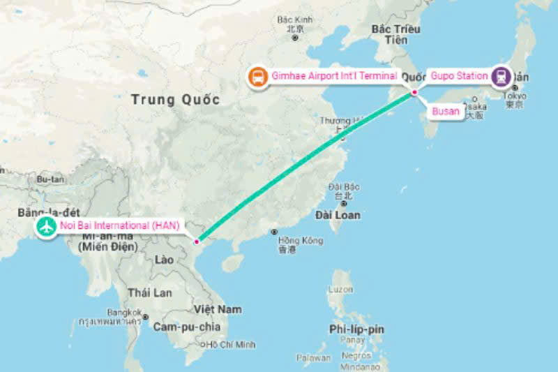 Tổng quan đường bay Hàn Quốc - Việt Nam Tổng quan đường bay Hàn Quốc - Việt Nam