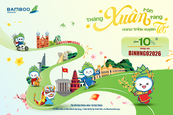 Ưu Đ&atilde;i V&eacute; M&aacute;y Bay Bamboo Airways Dịp Tết B&iacute;nh Ngọ 2026 &ndash; Giảm 10% Gi&aacute; V&eacute; Nội Địa