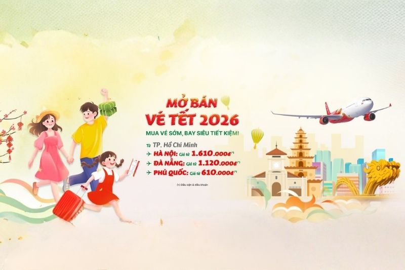 Vietjet mở b&aacute;n v&eacute; Tết 2026
