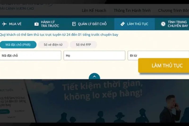 Check-in tại Website