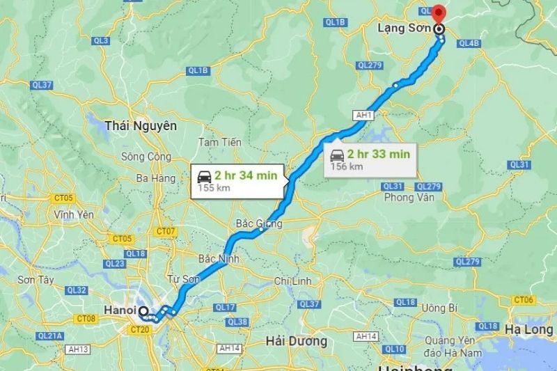 Khoảng cách Hà Nội - Lạng Sơn Khoảng cách Hà Nội - Lạng Sơn
