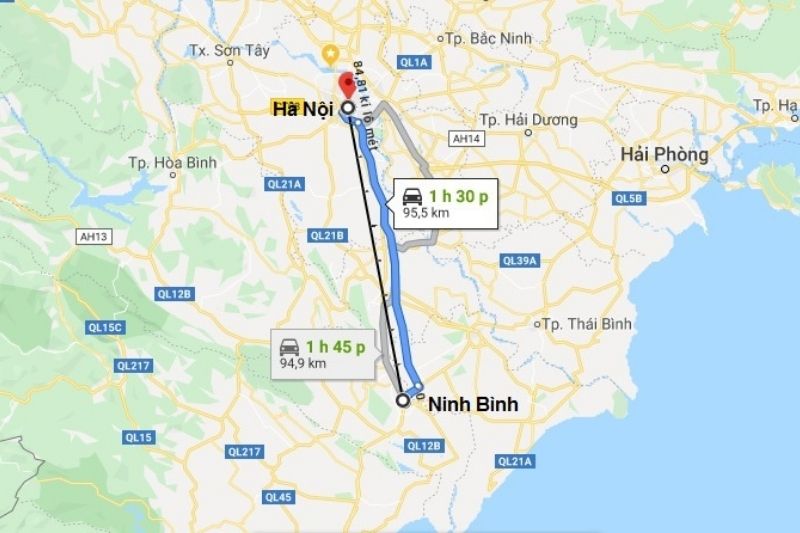 Khoảng cách Hà Nội - Ninh Bình Khoảng cách Hà Nội - Ninh Bình