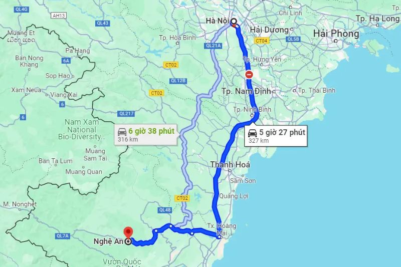 Khoảng cách Hà Nội - Nghệ An Khoảng cách Hà Nội - Nghệ An