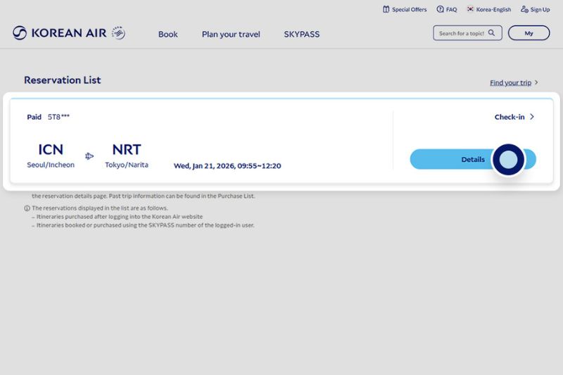 Cách kiểm tra vé máy bay Korean Air tại nhà Cách kiểm tra vé máy bay Korean Air tại nhà
