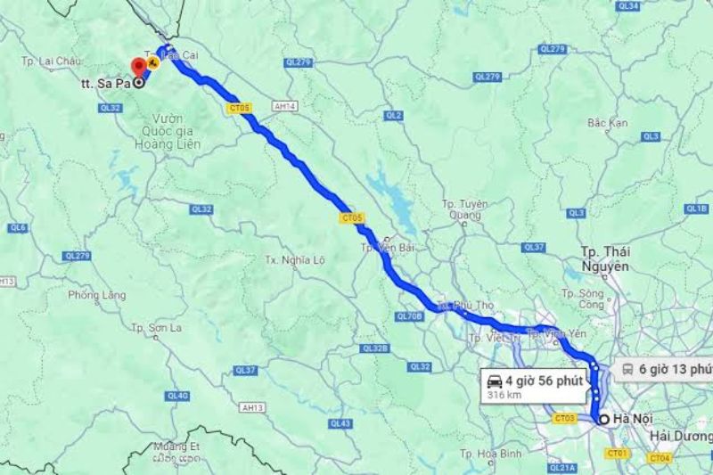 Hà Nội cách Sapa khoảng 315 - 320 km Hà Nội cách Sapa khoảng 315 - 320 km