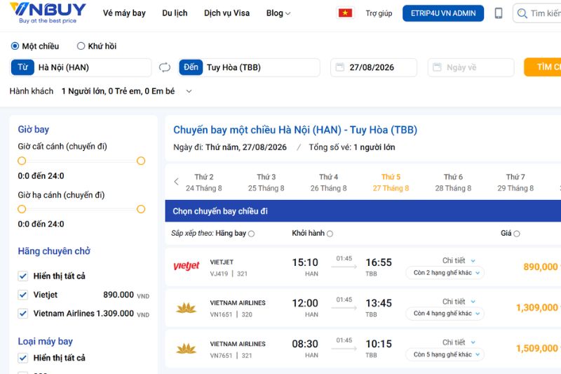 Vnbuy l&agrave; ứng dụng đặt v&eacute; trực tuyến được nhiều bạn trẻ y&ecirc;u th&iacute;ch