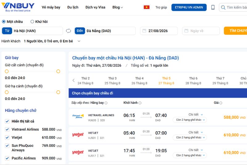 Vnbuy là website đặt vé máy bay trực tuyến được nhiều người tin dùng Vnbuy là website đặt vé máy bay trực tuyến được nhiều người tin dùng