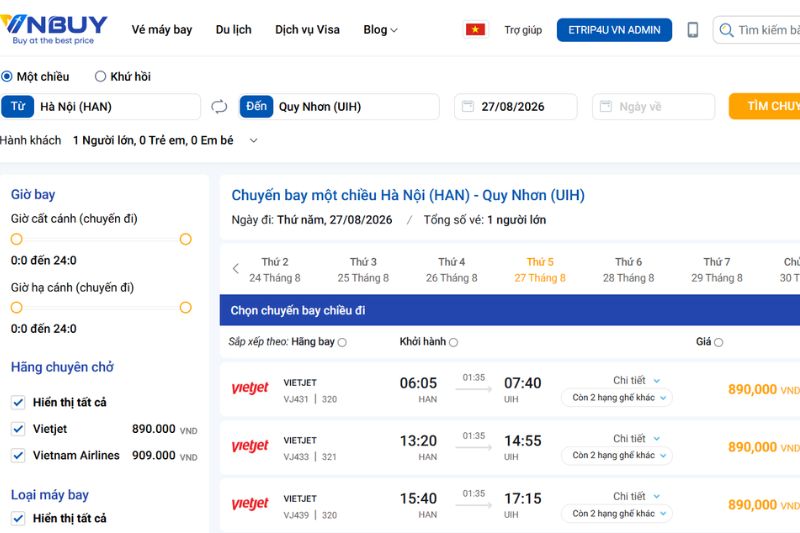 Cập nhật giá tiền vé máy bay đi Quy Nhơn Cập nhật giá tiền vé máy bay đi Quy Nhơn