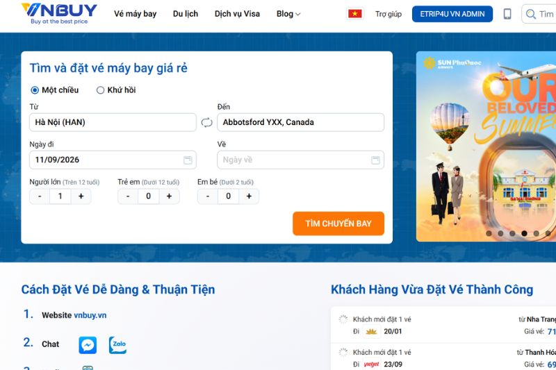 Vnbuy là website đặt vé được nhiều người yêu thích Vnbuy là website đặt vé được nhiều người yêu thích