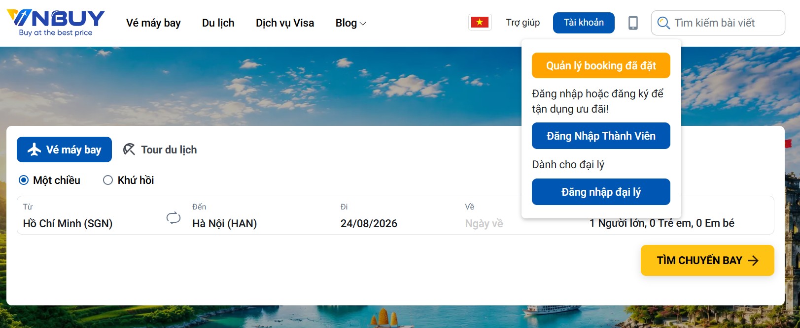 Đăng nhập v&agrave;o t&agrave;i khoản c&aacute; nh&acirc;n tr&ecirc;n&nbsp;Vnbuy.vn